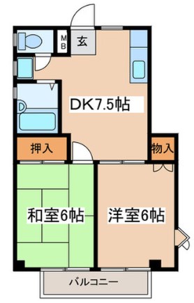山田ハイツ 202号室 間取り