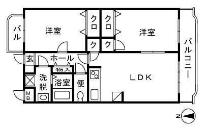 トヨカワマンション 405号室 間取り