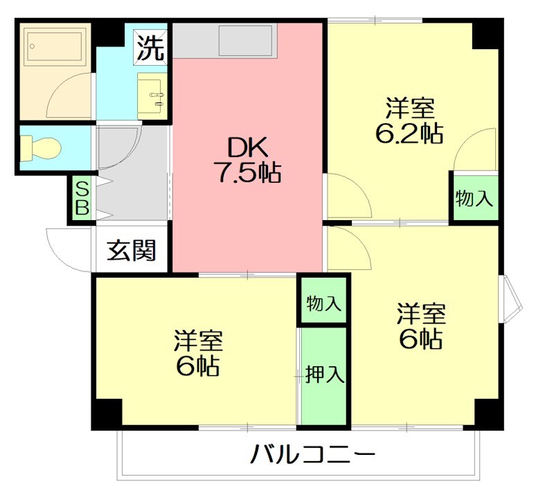 カインド不二№3 302号室 間取り