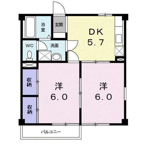 コソー 201号室 間取り