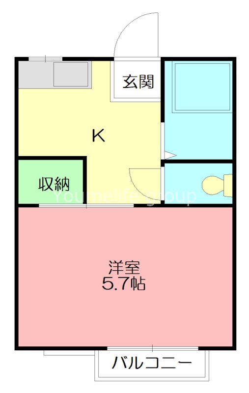 コスモハイツすぎな 205号室 間取り