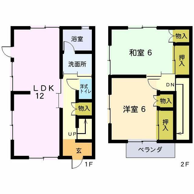藤井テラスハウス D号室 間取り