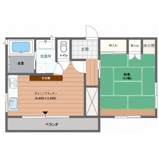 青木ハウス 3階号室 間取り