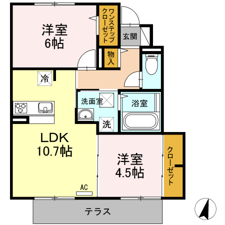 サクラハイツ 102号室 間取り