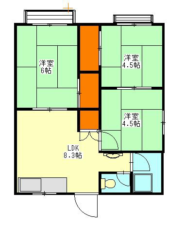 石川ハイツB 107号室 間取り