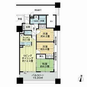 サーパス茅ヶ崎第2 9F号室 間取り