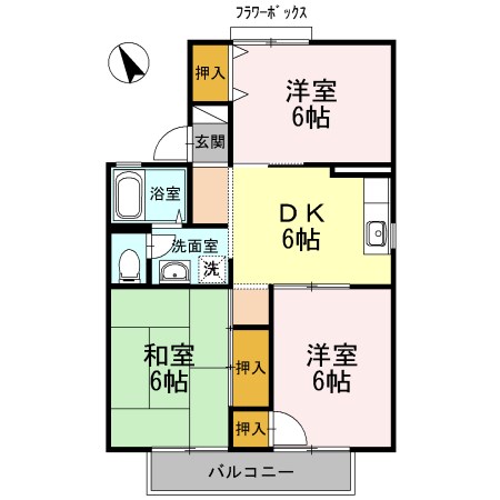 グレープ・シュライン　I 201号室 間取り
