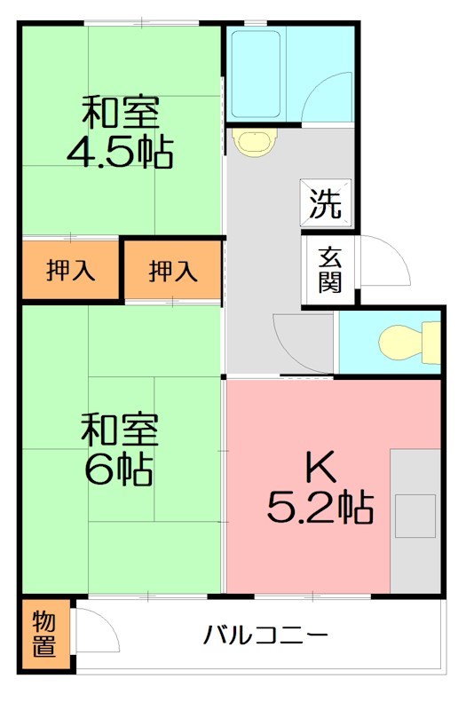 戸塚深谷 12号棟 1218号室 間取り