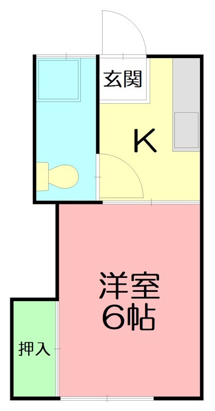 京塚荘 201号室 間取り