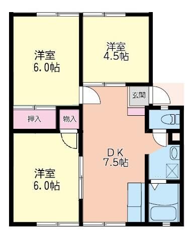 シャトーTK 103号室 間取り