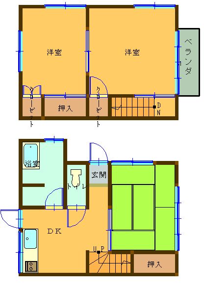 コーポ月見台 7号室 間取り