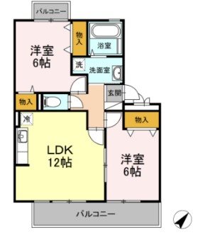 アルファタウン秦野新町 Ｃ 105号室 間取り