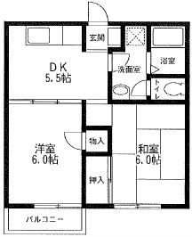 ハイツ須藤Ⅱ 102号室 間取り