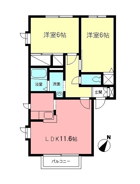 リヴェールB 201号室 間取り