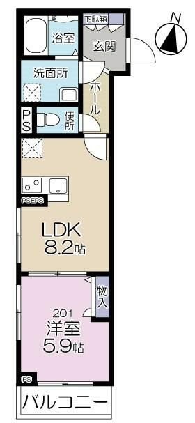 La Costa Hase ～鎌倉～ 201号室 間取り