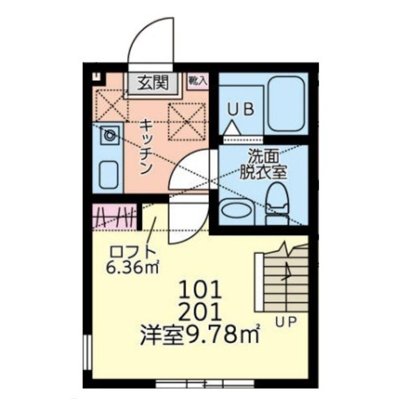 デンプシーヒル 101号室 間取り