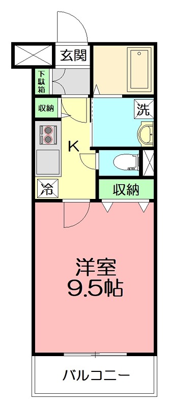 シティパレスさがみ野no.10 206号室 間取り