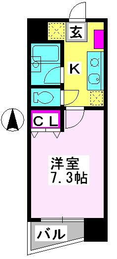 グランレスパス  105号室 間取り