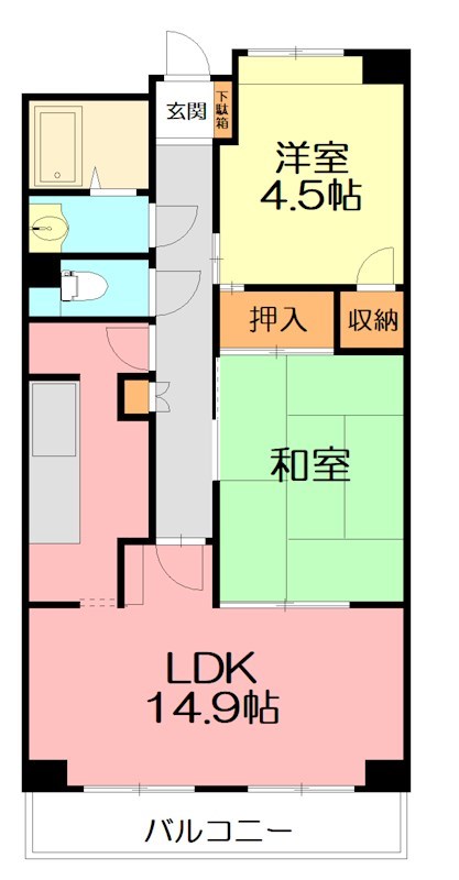 モンドール湘南 305号室 間取り