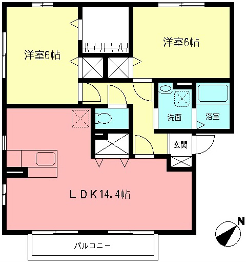 キャピタルコート 201号室 間取り