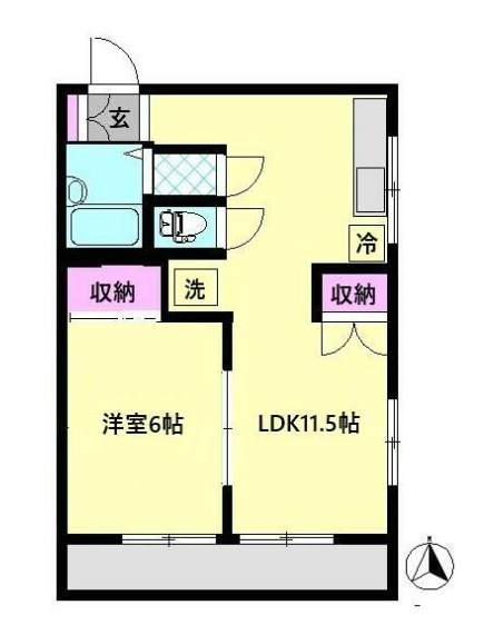 ゼフィールマンションＢ棟 206号室 間取り