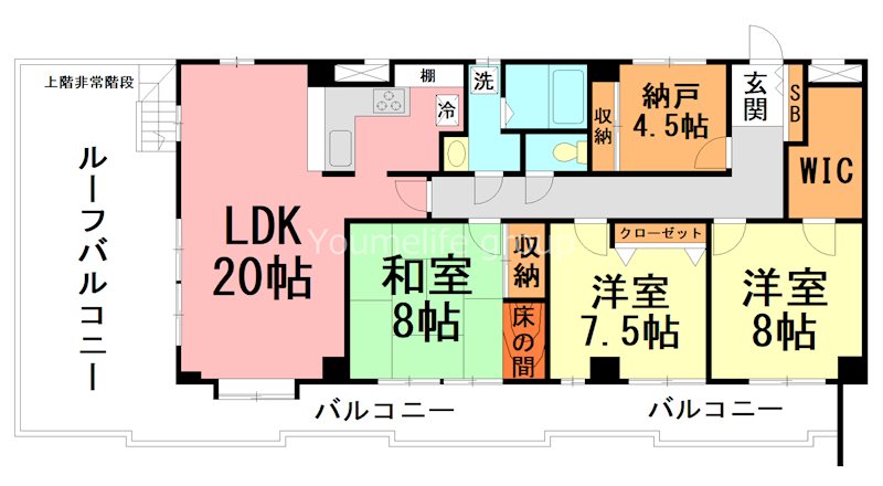 グランドール相模 4F号室 間取り