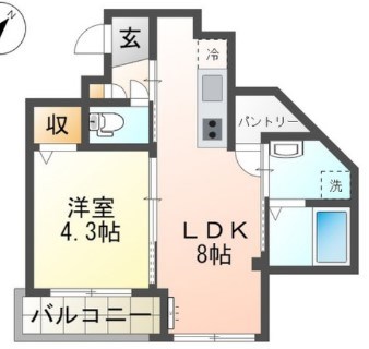 ナインチェ 301号室 間取り