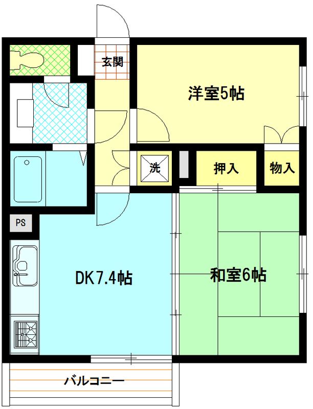 ドエル砂押橋  101号室 間取り
