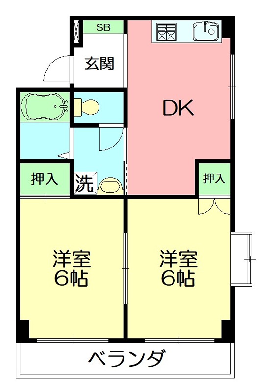 シャルムＷＡＴＡＮＡＢＥ 201号室 間取り