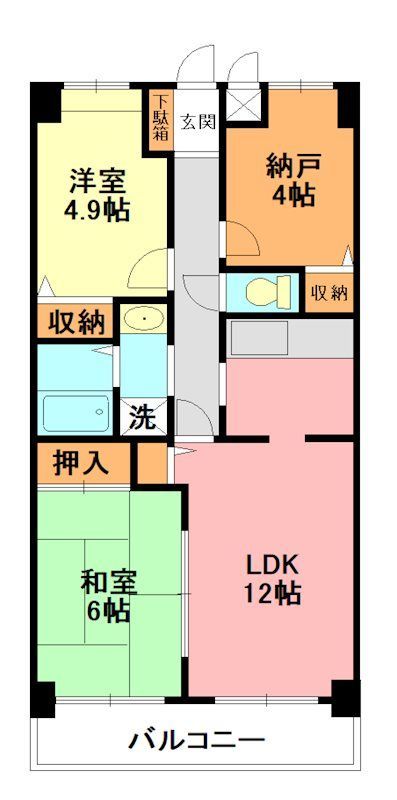 エルメゾン 104号室 間取り
