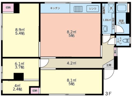 野口ビル 301号室 間取り