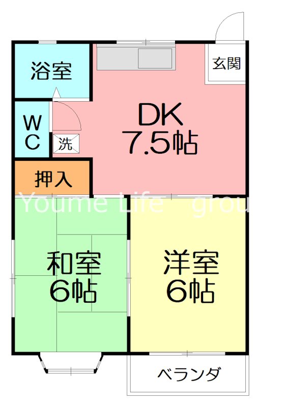 クレア大清水B 201号室 間取り