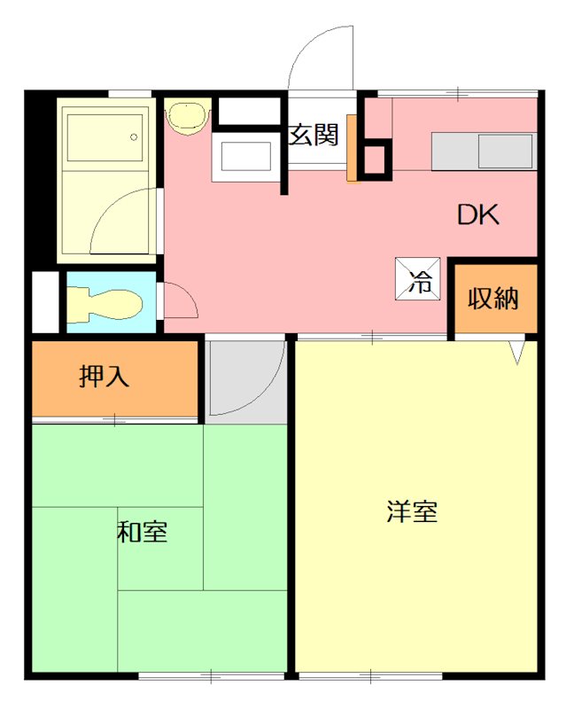 シティハイム　山川ハイツB 202号室 間取り