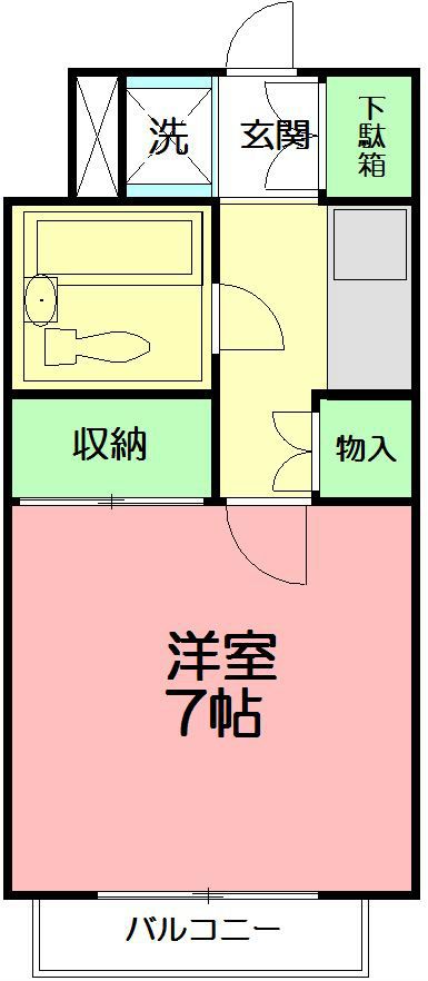 スイートヒル本厚木 1-D号室 間取り
