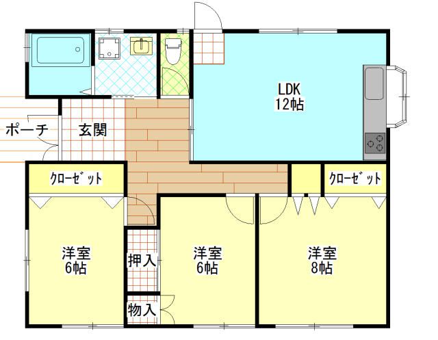 リバーストーン 101号室 間取り
