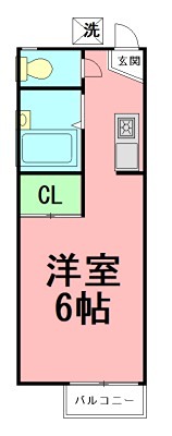 グレーハウス C号室 間取り