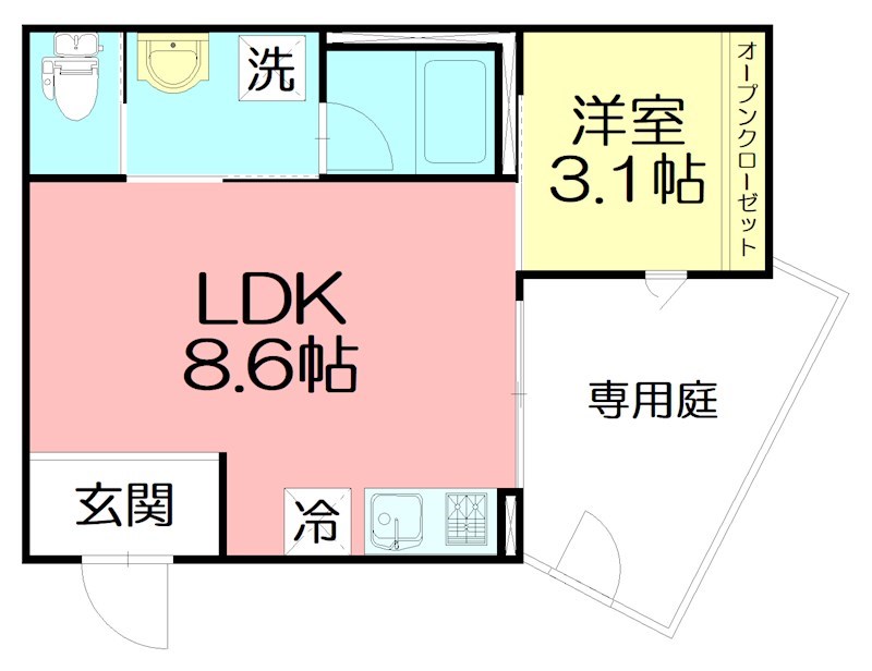 シーキューブ東海岸南 101号室 間取り