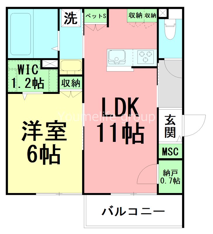 コモド湘南 101号室 間取り