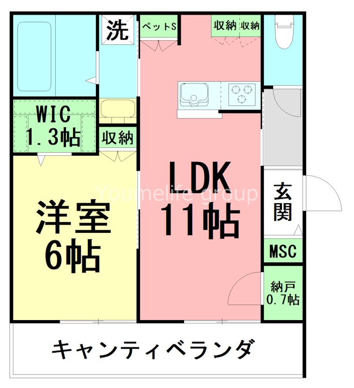 コモド湘南 201号室 間取り