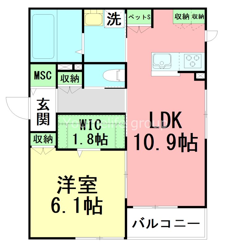 コモド湘南 102号室 間取り