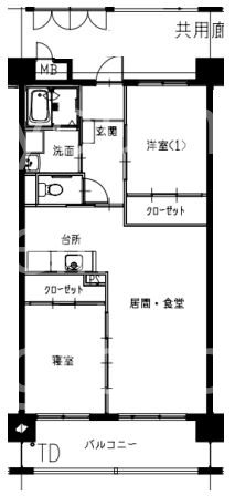 サンライズやまきた 605号室 間取り