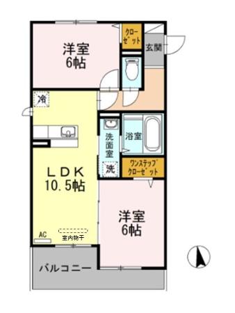 カサブランカ 201号室 間取り