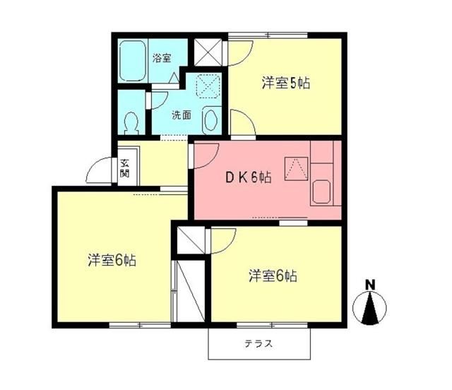 フラワーコートＢ 103号室 間取り