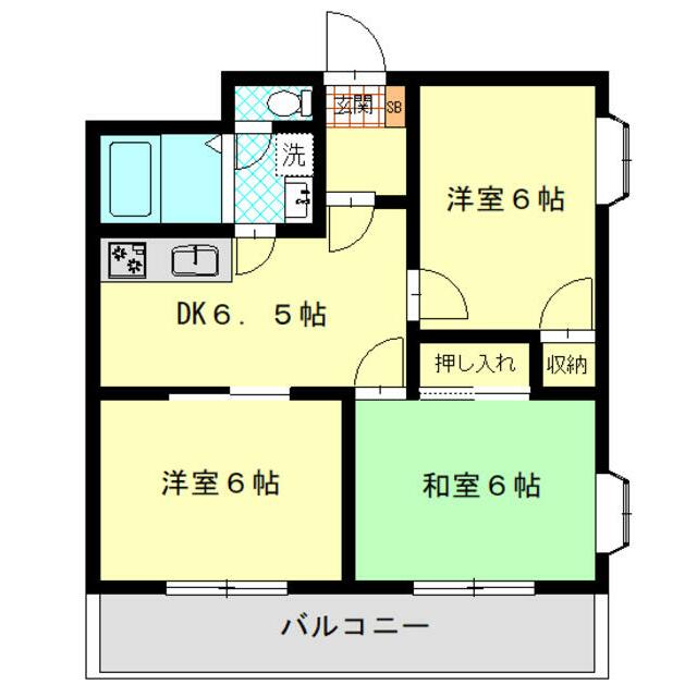 クリーンパレス中島 201号室 間取り