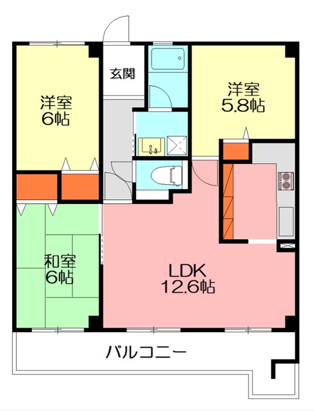 プライムガーデン湘南藤沢 203号室 間取り