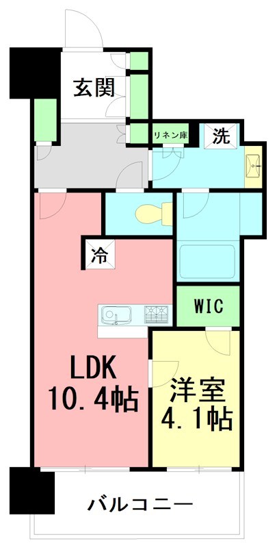 レーベン小田原ザ・タワー 1305号室 間取り