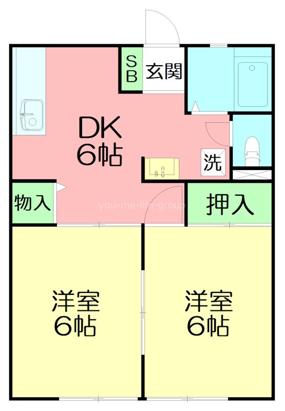 リバーサイドハイツA 203号室 間取り