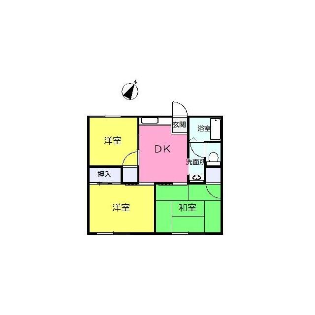 山百合ハイツ１号棟 202号室 間取り