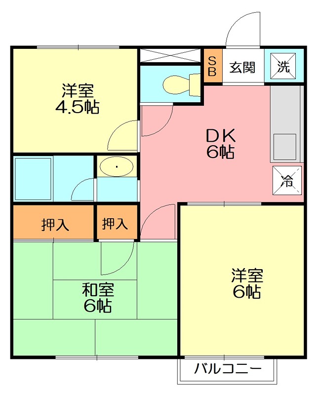ディアコート開成ⅡＢ 202号室 間取り