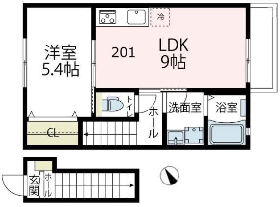 Teto-LatteⅡ 201号室 間取り